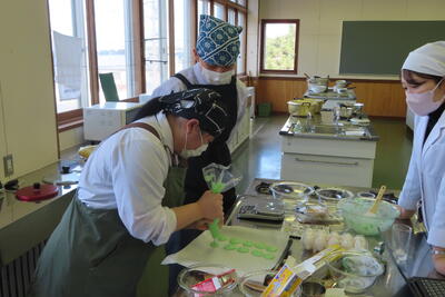 マカロンの生地が完成しました